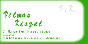 vilmos kiszel business card